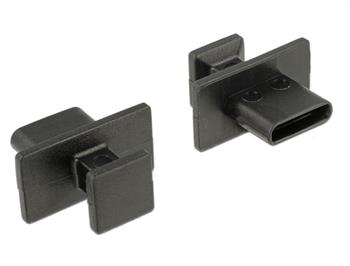 Delock Prachová záslepka pro USB Type-C™ samice s velkým uchopením 10 kusů černá (64015)