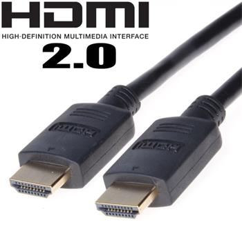 PremiumCord HDMI 2.0 High Speed + Ethernet kabel, 1m, zlacené konektory (kphdm2-1)