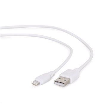 CABLEXPERT Kabel USB 2.0 Lightning (IP5 a vyšší) nabíjecí a synchronizační kabel, 2m, bílý (CC-USB2-AMLM-2M-W)