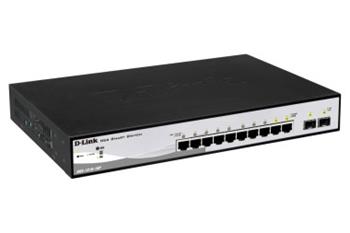 D-Link DGS-1210-10MP L2/L3 Smart+ PoE switch, 8x GbE PoE+, 2x SFP, PoE 130W, fanless (DGS-1210-10MP)