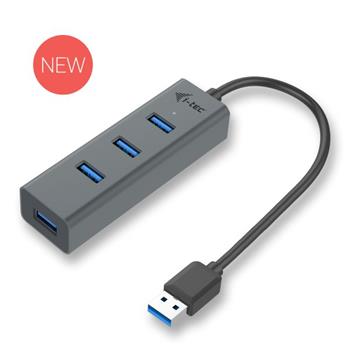 i-Tec USB 3.0 Metal pasivní 4 portový HUB bez napájecího adaptéru (U3HUBMETAL403)