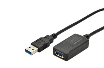 Digitus USB 3.0 aktivní prodlužovací kabel délka: 5m, chipset SN65LVPE502, UL, CE, bl (DA-73104)