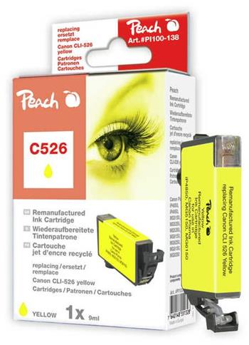 PEACH kompatibilní cartridge Canon CLI-526Y, Yellow, 9 ml (314461)
