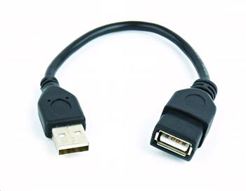 GEMBIRD Kabel USB A-A 15cm 2.0 prodlužovací HQ Black, zlacené kontakty (KAB056C27)