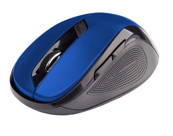 C-TECH myš WLM-02, černo-modrá, bezdrátová, 1600DPI, 6 tlačítek, USB nano receiver (WLM-02B)