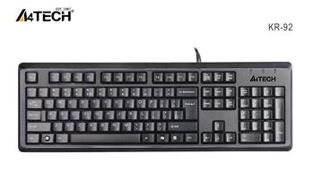 A4tech KR-92, klávesnice, CZ/US, USB, voděodolná, černá (KR-92)
