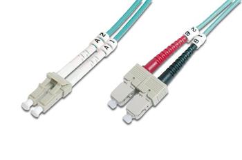 Digitus Fiber Optic Patch Cord, LC to SC Multimode 50/125 µ, Duplex Length 2m, Class OM3 (DK-2532-02/3)