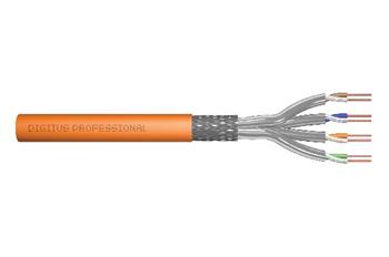 Digitus Instalační kabel CAT 7 S-FTP, 1200 MHz Dca (EN 50575), AWG 23/1, 1000 m buben, simplex, barva oranžová (DK-1743-VH-10)