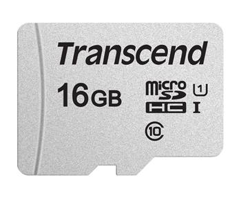 Transcend 16GB microSDHC 300S UHS-I U1 (Class 10) paměťová karta (bez adaptéru), 95MB/s R, 45MB/s W (TS16GUSD300S)