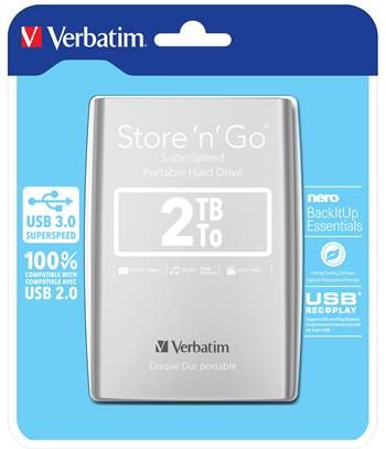 VERBATIM Store´n´ Go 2,5" 2TB USB 3.0 stříbrný (53189)