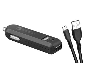 AVACOM CarMAX 2 nabíječka do auta 2x Qualcomm Quick Charge 2.0, černá barva (micro USB kabel) (NACL-QC2XM-KK)