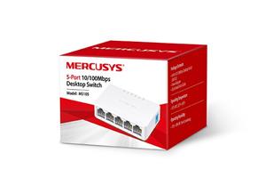 MERCUSYS MS105, 5-port 10/100M mini Desktop Switch, 5 10/100M RJ45 ports, Plastic case (MS105)