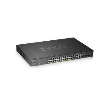 Zyxel GS1920-24HPv2, 28 Port Smart Managed PoE Switch 24x Gigabit Copper PoE and 4x Gigabit dual pers., hybird mode, st (GS192024HPV2-EU0101F)