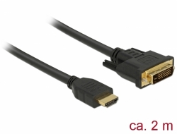 Delock Kabel HDMI na DVI 24+1 obousměrný 2 m (85654)
