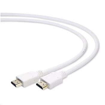 CABLEXPERT Kabel HDMI-HDMI 1,8m, 1.4, M/M stíněný, zlacené kontakty, bílý (CC-HDMI4-W-6)
