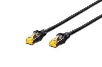 Digitus CAT 6A S-FTP patch cable, Cu, LSZH AWG 26/7, length 0.25 m, color black (DK-1644-A-0025/BL)