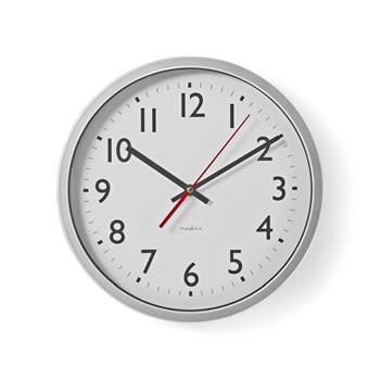 Nedis CLWA110WT - Nástěnné hodiny | 30 cm | Bílá barva (CLWA110WT)