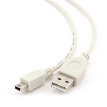 Kabel mini USB 2.0, 5pin, 1,8m, bílý (CC-USB2-AM5P-6)