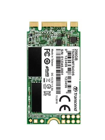 TRANSCEND MTS430S 256GB SSD disk M.2, 2242 SATA III 6Gb/s (3D TLC), 530MB/s R, 400MB/s W (TS256GMTS430S)