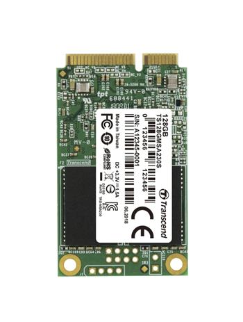 TRANSCEND MSA230S 128GB SSD disk mSATA, SATA III 6Gb/s (3D TLC), 550MB/s R, 400MB/s W (TS128GMSA230S)