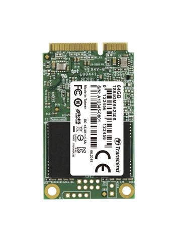 TRANSCEND MSA230S 64GB SSD disk mSATA, SATA III 6Gb/s (3D TLC), 550MB/s R, 400MB/s W (TS64GMSA230S)