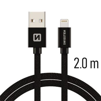 SWISSTEN DATA CABLE USB / LIGHTNING TEXTILE 2,0M BLACK (71523301)
