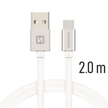 SWISSTEN DATA CABLE USB / USB-C TEXTILE 2,0M SILVER (71521303)