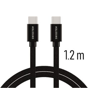 SWISSTEN DATA CABLE USB-C / USB-C TEXTILE 1,2M BLACK (71527201)