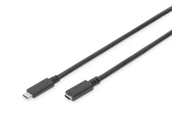 Digitus Prodlužovací kabel USB typu C, typ C samec/ samice , 0,7 m, Gen2, 5A, 10 GB, verze 3.1, CE, bl (AK-300210-007-S)