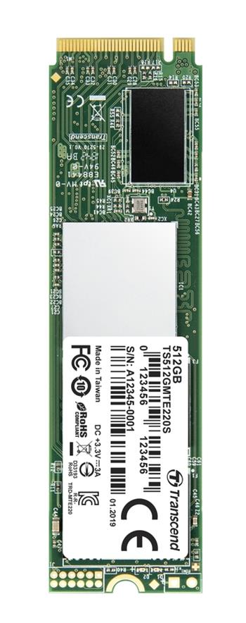TRANSCEND MTE220S 512GB SSD disk M.2 2280, PCIe Gen3 x4 NVMe 1.3 (3D TLC), 3500MB/s R, 2500MB/s W (TS512GMTE220S)