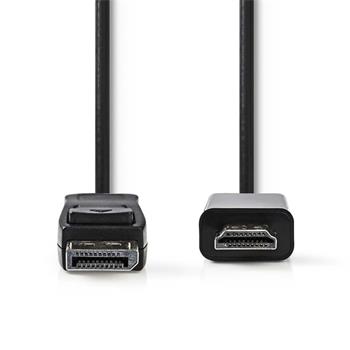 Nedis CCGB37100BK20 - DisplayPort – HDMI Kabel | DisplayPort Zástrčka - HDMI Konektor | 2 m | Černá barva (CCGB37100BK20)