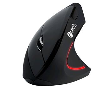 C-TECH myš VEM-09, vertikální, bezdrátová, 6 tlačítek, černá, USB nano receiver (VEM-09)