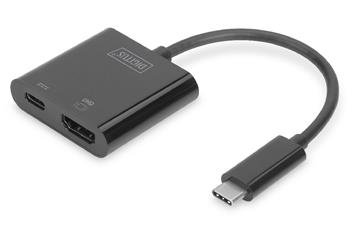 DIGITUS Grafický adaptér HDMI 4K HDMI Type-C ™ + USB-C ™ (PD) (DA-70856)