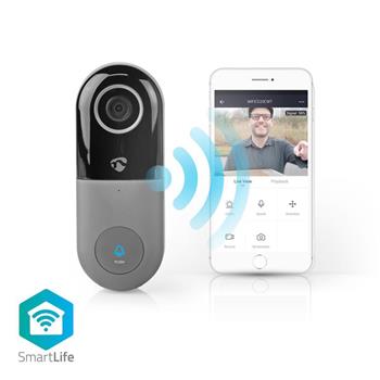Nedis WIFICDP10GY - Wi-Fi Smart Domovní Zvonek s Kamerou | Ovládání Pomocí Aplikace | microSD Slot | HD 720p (WIFICDP10GY)
