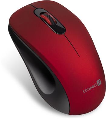 CONNECT IT "MUTE" bezdrátová optická tichá myš, USB, (+ 1x AA baterie zdarma), červená (CMO-2230-RD)