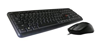 C-TECH klávesnice s myší KBM-102, drátový combo set, USB, CZ/SK (KBM-102-BL)