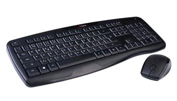 C-TECH klávesnice s myší WLKMC-02, bezdrátový combo set, ERGO, černý, USB, CZ/SK (WLKMC-02)