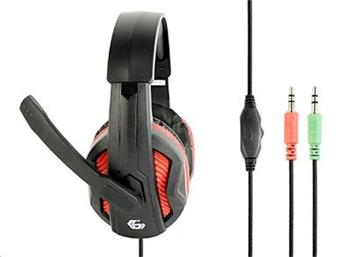 Gembird Herní sluchátka s mikrofonem GHS-03 Gaming, černo-červená (SLU05112H)