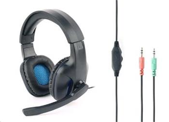 Gembird Herní sluchátka s mikrofonem GHS-04 Gaming, černo-modrá (SLU05112J)