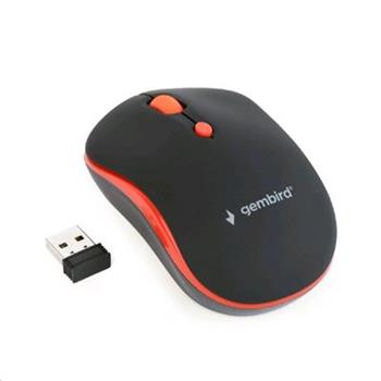 GEMBIRD Myš MUSW-4B-03-R, černo-červená, bezdrátová, USB nano receiver (MYS054271)