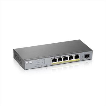Zyxel GS1350-6HP, 6 Port managed CCTV PoE switch, long range, 60W, 802.3BT (1 year NCC Pro pack license bundled) (GS1350-6HP-EU0101F)