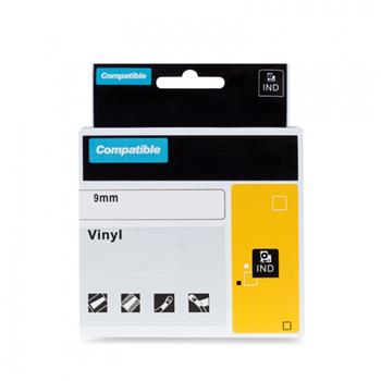 PRINTLINE kompatibilní páska s DYMO 18443, 9mm, 5.5m, černý tisk/bílý podkl.,RHINO vinyl. (PLTD46)