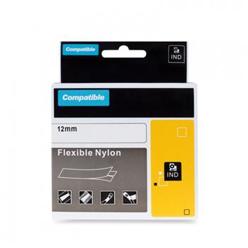 PRINTLINE kompatibilní páska s DYMO 18490, 12mm,3.5m,černý tisk/žlutý p., RHINO nyl.flexi (PLTD70)