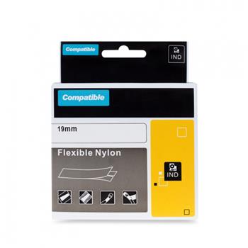 PRINTLINE kompatibilní páska s DYMO 18491, 19mm,3.5m,černý tisk/žlutý p., RHINO nyl.flexi (PLTD72)