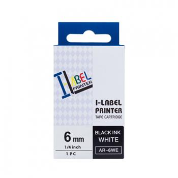 PRINTLINE kompatibilní páska s Casio, XR-6WE1, 6mm, 8m, černý tisk/bílý podklad (PLTC19)