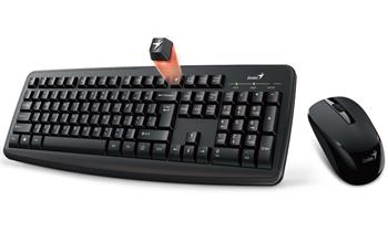 GENIUS Smart KM-8100 set klávesnice a myši, bezdrátový, CZ+SK layout, 2,4GHz, mini USB přijímač, SmartGenius App, černý (31340004403)