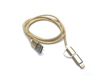 Crono kabel propojovací USB 2.0/ micro USB + Lightning, 1m, zlatý (CRK100093)