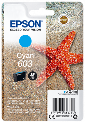 EPSON cartridge T03U2 cyan (hvězdice) (C13T03U24010)