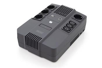DIGITUS UPS vše-v-jednom, 600VA/360W,LED 12V/7Ah x1, 4xCEE 7/7,3x IEC C13, USB, RJ45 (DN-170110)