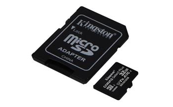 KINGSTON 32GB microSDHC CANVAS Plus Memory Card 100MB read - UHS-I class 10 Gen 3 (SDCS2/32GB)